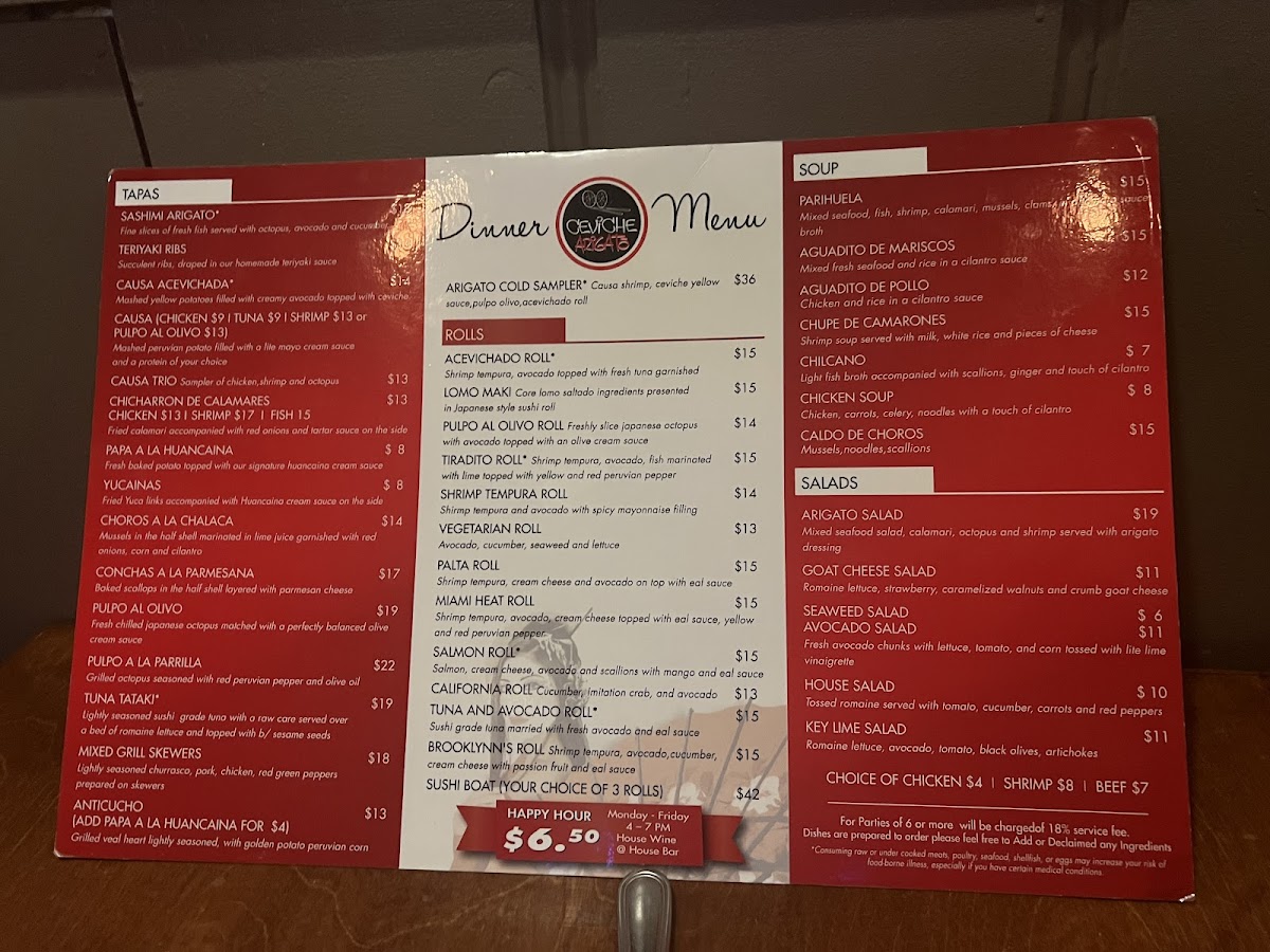 Ceviche Arigato Menu - Image 3